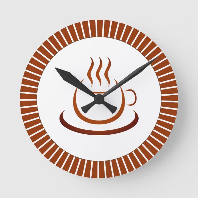 Jederzeit Kaffeezeit Runde Wanduhr (Vorderseite)