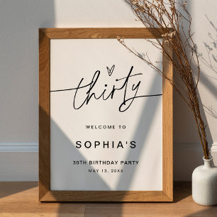 JEDES 30. Geburtstag Party Begrüßungszeichen Poster