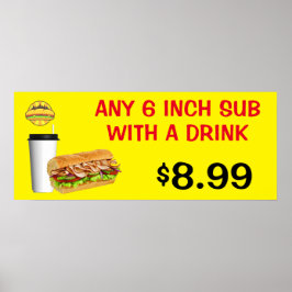 Jedes 6-Zoll-Subsystem mit einem Drink-Add-Logo an Poster