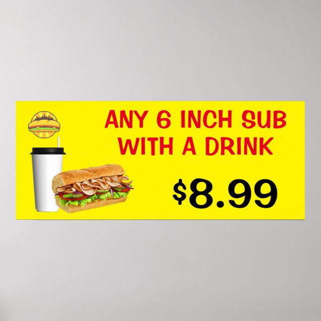Jedes 6-Zoll-Subsystem mit einem Drink-Add-Logo an Poster (Vorne)