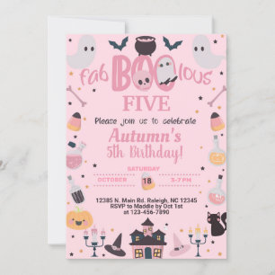 JEDES AGE Fab-boo-lous Halloween Mädchen rosa lade Einladung