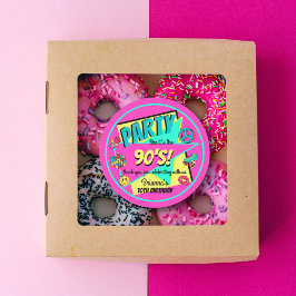 JEDES Alter 90er Geburtstagsparty Pink danke Ihnen Runder Aufkleber