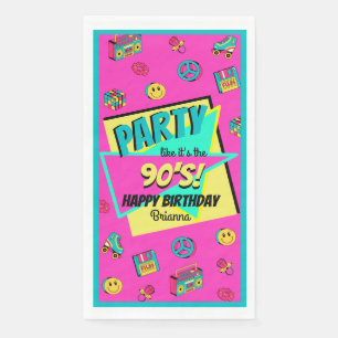 JEDES ALTER 90er Jahre Retro Geburtstagskarte Hand Serviette