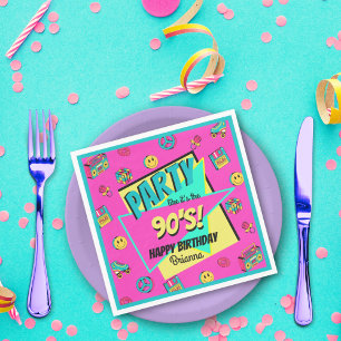 JEDES ALTER 90er Retro-personalisierte Party-Servi Serviette