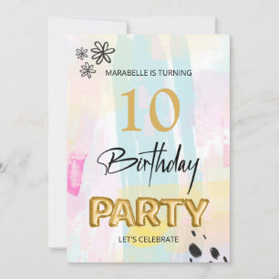 *~* JEDES ALTER Abstrakter Doodle Pastel Brush Einladung