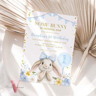 JEDES ALTER Bunny Pink Aquarell Wildblume Geburtst Einladung