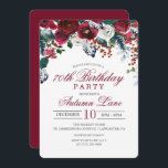 JEDES ALTER Burgund Floral Winter Geburtstag Einla Einladung<br><div class="desc">Burgundy Wine Marsala Floral Winter Geburtstag Einladung</div>