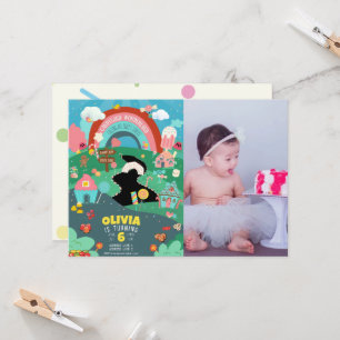 Jedes Alter, Candy Theme Foto Geburtstag Einladung