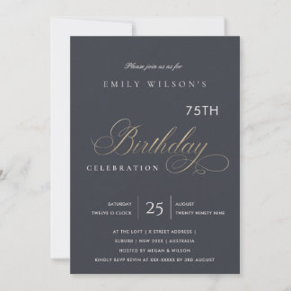 JEDES ALTER EINFACHER KRAFT NAVY GOLD TYPOGRAPHY G EINLADUNG