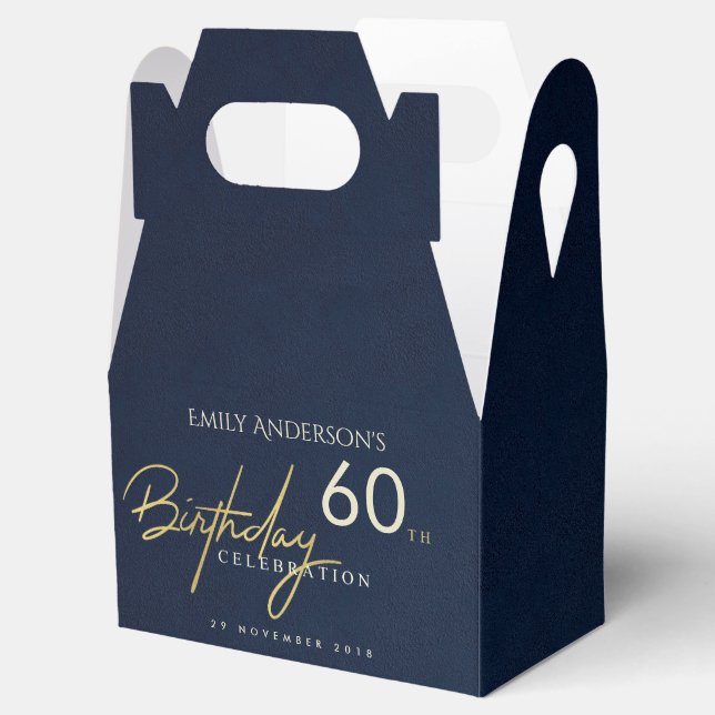 JEDES ALTER EINFACHER NAVY GOLD TYPOGRAPHY BIRTHDA GESCHENKSCHACHTEL (Geöffnet)