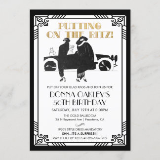 JEDES Alter - Geburtstag Art Deco Gatsby Einladung