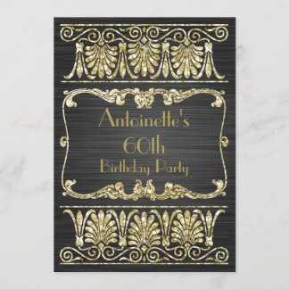 Jedes Alter Geburtstag Art Deco Griechisch Arabesq Einladung