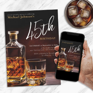 Jedes Alter Geburtstag Whiskey Black Gold Klasse E Einladung