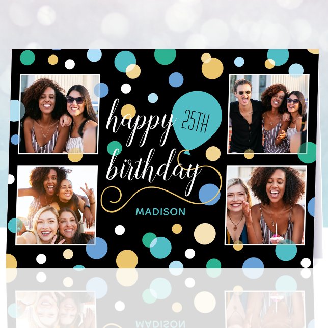 Jedes Alter glücklich Geburtstag Custom Foto Aquam Karte (Von Creator hochgeladen)