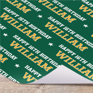 Jedes Alter glücklichen Geburtstag Retro Custom Gr Geschenkpapier