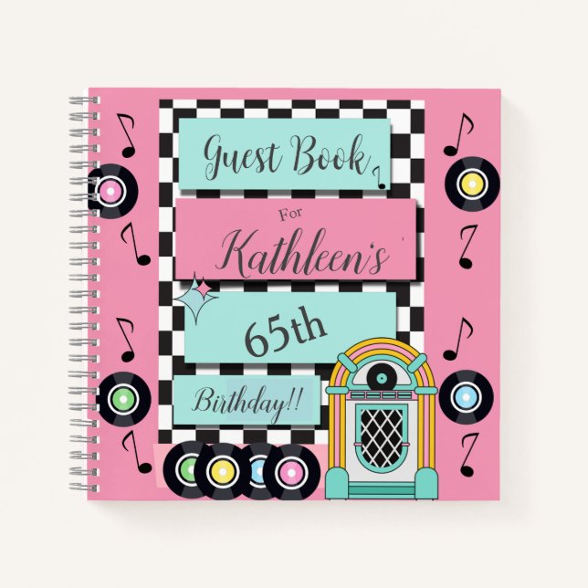 Jedes Alter in den 50er Jahren Retro Birthday Gäst Notizbuch (Vorderseite)