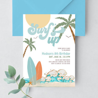 JEDES ALTER Junge Surf Surfen Birthday Beach Party Einladung