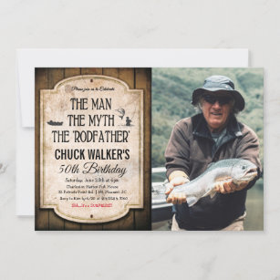 JEDES ALTER - Männliche Fischerei zum Geburtstag E Einladung