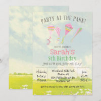 JEDES ALTER Party im Park Kite Birthday Einladung