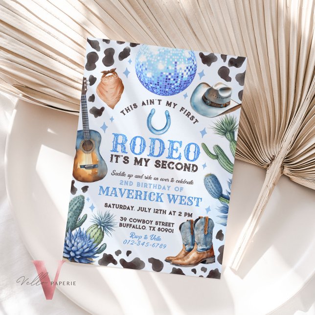 JEDES ALTER RODEO Cowboy Blue Black Birthday Einladung (Von Creator hochgeladen)