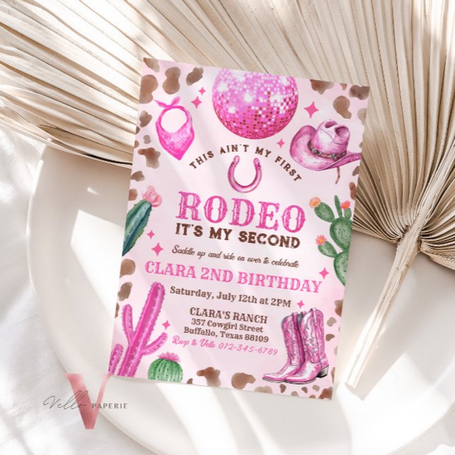 JEDES ALTER RODEO Cowgirl Pink Birthday Einladung (Von Creator hochgeladen)