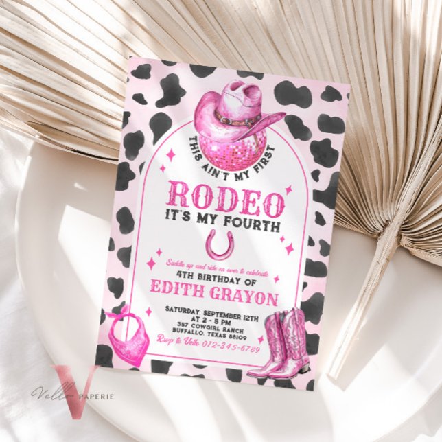 JEDES ALTER RODEO Cowgirl Pink Birthday Einladung (Von Creator hochgeladen)