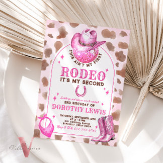 JEDES ALTER RODEO Cowgirl Pink Birthday Einladung
