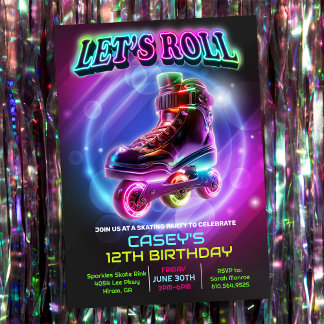 JEDES ALTER - Roller Skate Einladung zum Geburtsta