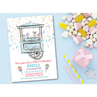 JEDES ALTER - Sweet Candy Shop Geburtstag Einladun Einladung