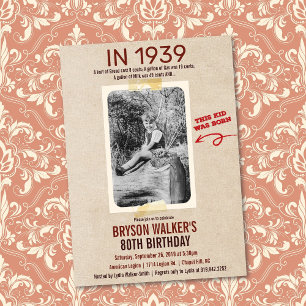 JEDES ALTER - Vintages Foto Einladung zum Geburtst