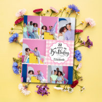 Jedes Alter weiblich rosa 7 Foto Collage Geburtsta