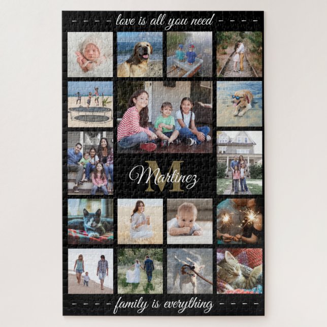 Jedes Angebot Familie Foto Collage Gold Schwarze M (Vertikal)