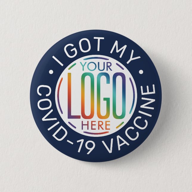 Jedes beliebige Text-Business-Logo Covid Vaccine N Button (Vorderseite)