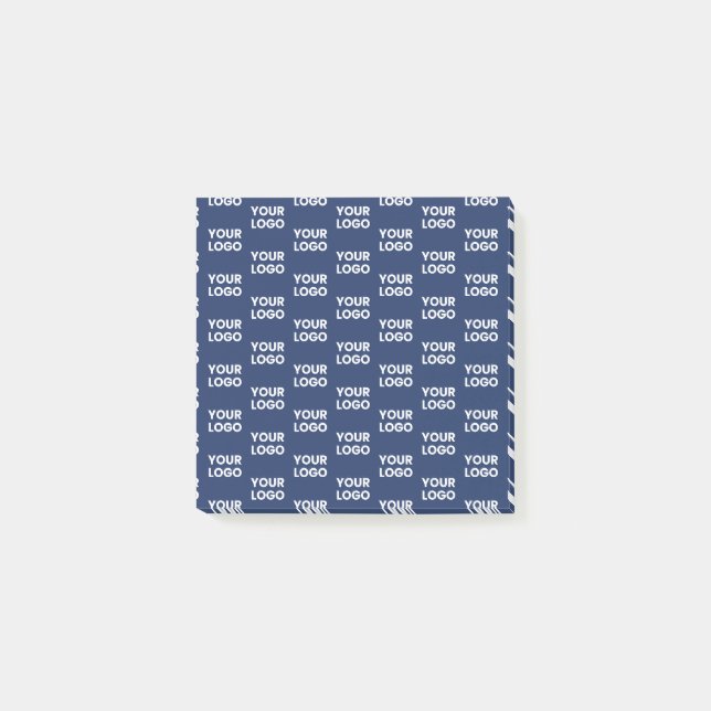 Jedes Bild oder Firmenlogo editierbar dunkles Navy Post-it Klebezettel (Vorderseite)