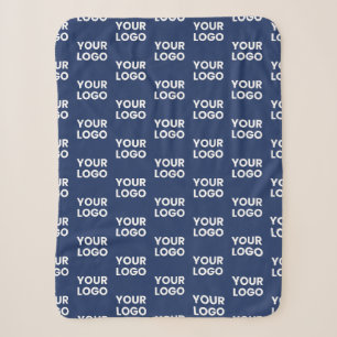 Jedes Bild oder Firmenlogo editierbar dunkles Navy Sherpadecke