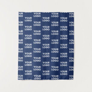 Jedes Bild oder Firmenlogo editierbar dunkles Navy Wandteppich
