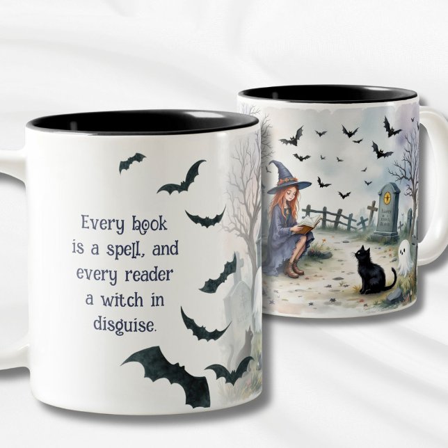 Jedes Buch ist ein Zauberspruch Zweifarbige Tasse (Von Creator hochgeladen)
