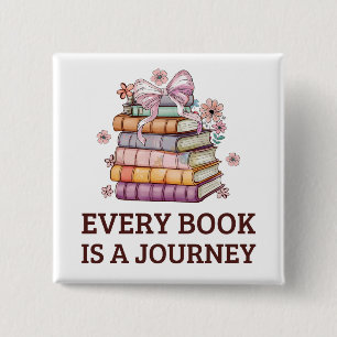 Jedes Buch ist eine Reise   Geschenk für Englischl Button