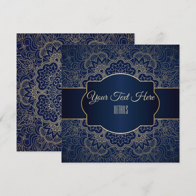 Jedes Ereignis Elegante Gold Mandala Save The Date (Vorne/Hinten)