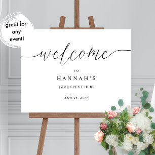 Jedes Ereignis, elegantes Script Begrüßungszeichen Poster