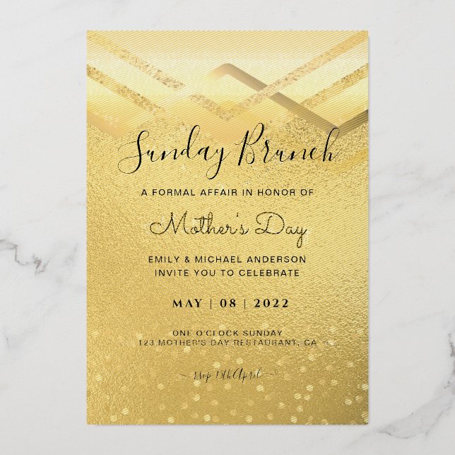 JEDES EREIGNIS Gold Foil Formal Event Dinner Lunch Folieneinladung (Vorderseite)