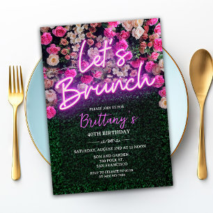 JEDES EREIGNIS - Neon Brunch Florale Einladung