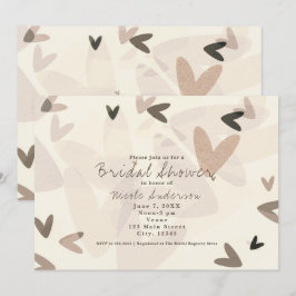 JEDES EREIGNIS Pink & Taupe Herz Chic Einladungen