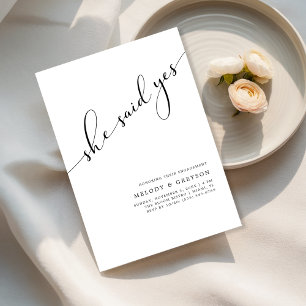 Jedes Ereignis   Sie sagte Ja Einfache Engagement  Einladung