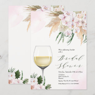 JEDES EREIGNIS - Wein Glas Florale Einladung