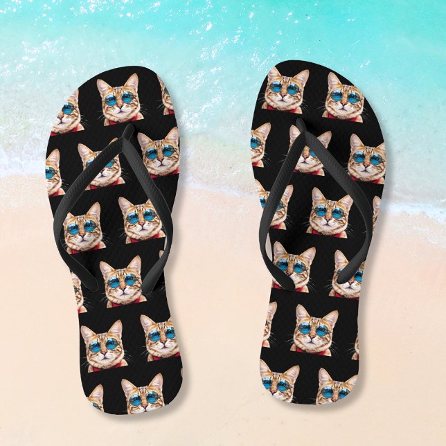 Jedes farbenfrohe Personalisierte Chat-Foto Flip Flops (Any Color Funny Personalized Cat Photo Flip Flops
)