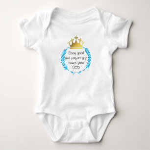 JEDES GUTE UND PERFEKTE GESCHENK VON GOTT Blau Baby Strampler