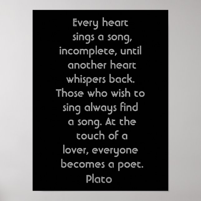 Jedes Herz singt ein Lied - Kunstposter-Plato Zita Poster (Vorne)