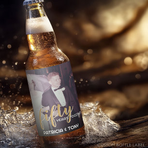 JEDES JAHR - 50. Hochzeitstag & Foto Bierflaschenetikett