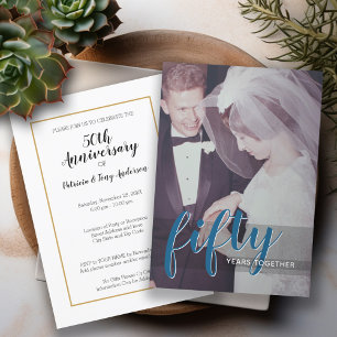 JEDES JAHR - 50. Hochzeitstag & Foto Einladung